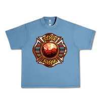 Pebble Blue Western Firefighter Symbol Urban Heavy Tee - RanaPortraitStore
