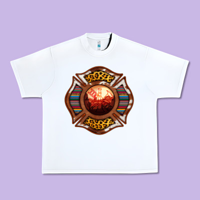 Western Firefighter Symbol Urban Heavy Tee Designed By Ranaportraitstore