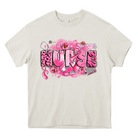 Cream breast cancer nurse Heavy Core Tee - LillyAllenDesigns