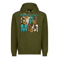 Army Green kinda busy being a goat mom Premium Hoodie - texasbilliewilder