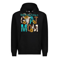 Black kinda busy being a goat mom Premium Hoodie - texasbilliewilder
