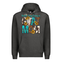 Charcoal Heather kinda busy being a goat mom Premium Hoodie - texasbilliewilder