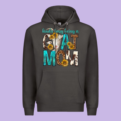 Kinda Busy Being A Goat Mom Premium Hoodie Designed By Texasbilliewilder