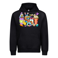 Black easter cartoon characters coffee cups Urban Hoodie - Zillion Design Studio