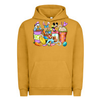 Pigment Peanut Butter easter cartoon characters coffee cups Urban Hoodie - Zillion Design Studio