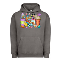 Pigment Tornado easter cartoon characters coffee cups Urban Hoodie - Zillion Design Studio