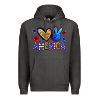 Charcoal Heather peace love america Premium Hoodie - Zillion Design Studio