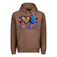 Chestnut peace love america Premium Hoodie - Zillion Design Studio