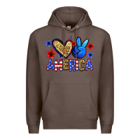 Coffee peace love america Premium Hoodie - Zillion Design Studio