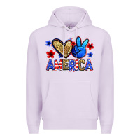 Lilac peace love america Premium Hoodie - Zillion Design Studio