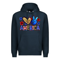 Navy peace love america Premium Hoodie - Zillion Design Studio