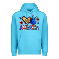 Ocean Blue peace love america Premium Hoodie - Zillion Design Studio