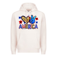 Pale Pink peace love america Premium Hoodie - Zillion Design Studio