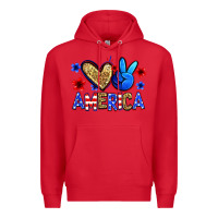 Red peace love america Premium Hoodie - Zillion Design Studio