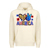 Sandshell peace love america Premium Hoodie - Zillion Design Studio