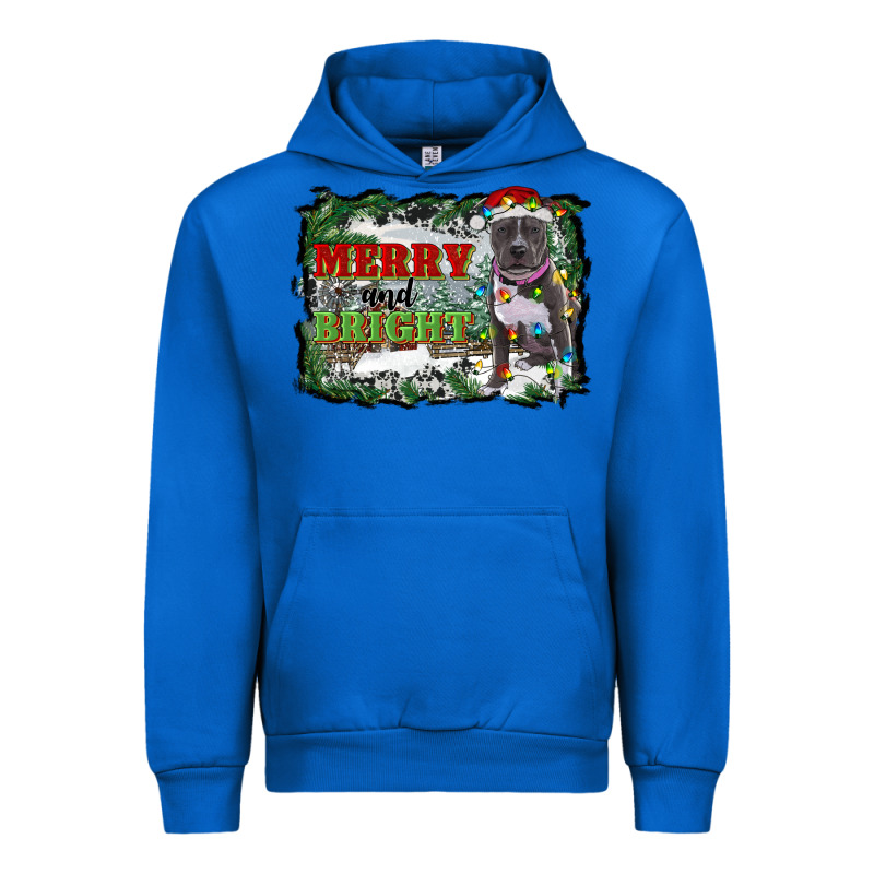 Merry And Bright Pitbull With Farm Urban Hoodie by RanaPortraitStore | Teevron