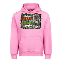 Fuchsia Pink merry and bright pitbull with farm Urban Hoodie - RanaPortraitStore