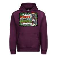 Mauve Wine merry and bright pitbull with farm Urban Hoodie - RanaPortraitStore