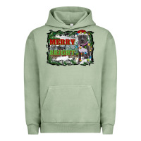 Pigment Oil Green merry and bright pitbull with farm Urban Hoodie - RanaPortraitStore