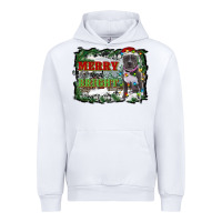 White merry and bright pitbull with farm Urban Hoodie - RanaPortraitStore