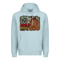 Blue Mist merry christmas highland cow Premium Hoodie - RanaPortraitStore
