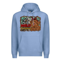 Colony Blue merry christmas highland cow Premium Hoodie - RanaPortraitStore