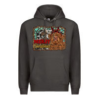 Smoke merry christmas highland cow Premium Hoodie - RanaPortraitStore