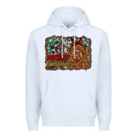 White merry christmas highland cow Premium Hoodie - RanaPortraitStore