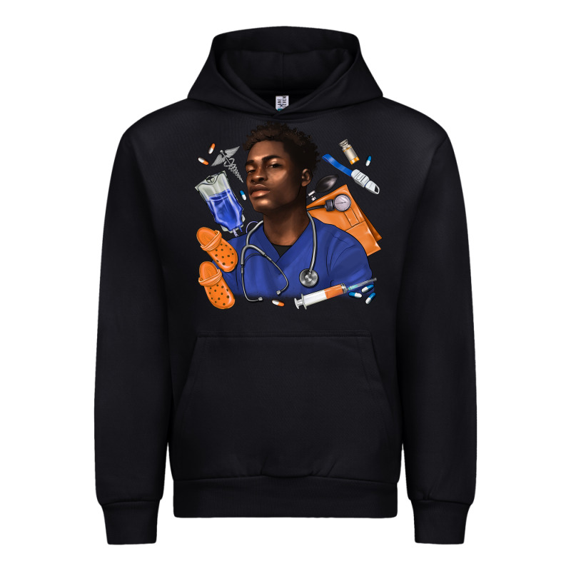 Afro Man Nurse Urban Hoodie by texasbilliewilder | Teevron