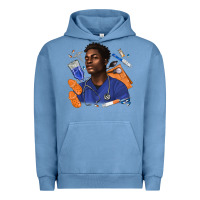 Pigment Pebble Blue afro man nurse Urban Hoodie - texasbilliewilder