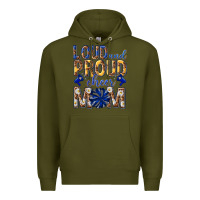 Army Green loud and proud cheer mom Premium Hoodie - texasbilliewilder