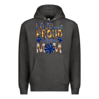 Charcoal Heather loud and proud cheer mom Premium Hoodie - texasbilliewilder