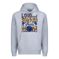 Heather Grey loud and proud cheer mom Premium Hoodie - texasbilliewilder