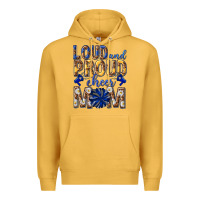 Mustard loud and proud cheer mom Premium Hoodie - texasbilliewilder