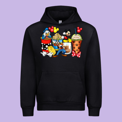 Cartoon Characters Coffee Cups Urban Hoodie Designed By Zillion Design Studio