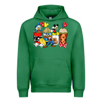 Emerald cartoon characters coffee cups Urban Hoodie - Zillion Design Studio