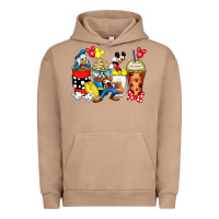 Pigment Burro cartoon characters coffee cups Urban Hoodie - Zillion Design Studio