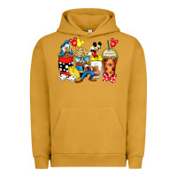 Pigment Peanut Butter cartoon characters coffee cups Urban Hoodie - Zillion Design Studio