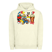 Pigment Pistachio cartoon characters coffee cups Urban Hoodie - Zillion Design Studio