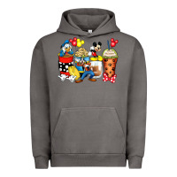 Pigment Tornado cartoon characters coffee cups Urban Hoodie - Zillion Design Studio