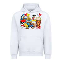 White cartoon characters coffee cups Urban Hoodie - Zillion Design Studio