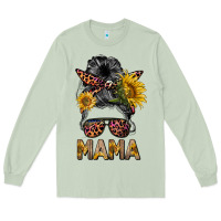 Matcha mess bun mama sunflowers Long Sleeve Tee - BarkalooDesign