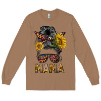Toasted Coconut mess bun mama sunflowers Long Sleeve Tee - BarkalooDesign