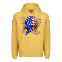 Antique Gold American lightning bolt Premium Hoodie - Zillion Design Studio