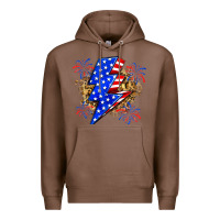 Chestnut American lightning bolt Premium Hoodie - Zillion Design Studio
