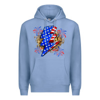 Colony Blue American lightning bolt Premium Hoodie - Zillion Design Studio