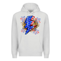 Dove Grey American lightning bolt Premium Hoodie - Zillion Design Studio