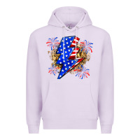 Lilac American lightning bolt Premium Hoodie - Zillion Design Studio