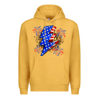 Mustard American lightning bolt Premium Hoodie - Zillion Design Studio