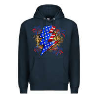 Navy American lightning bolt Premium Hoodie - Zillion Design Studio